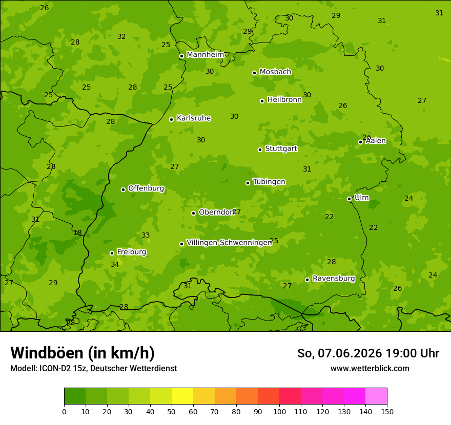 Maximale Windböen