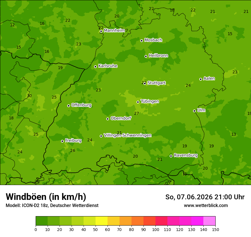 Maximale Windböen