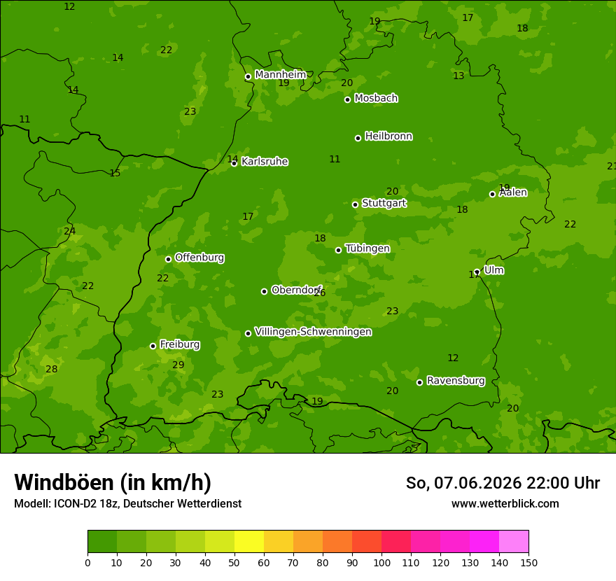 Maximale Windböen