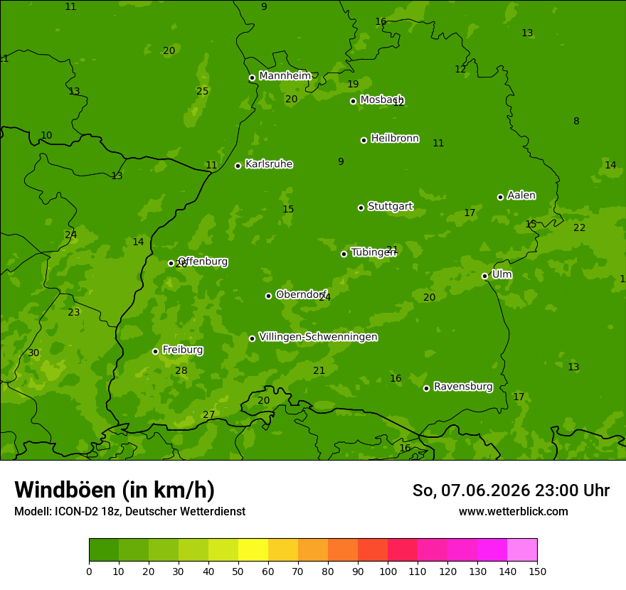 Maximale Windböen