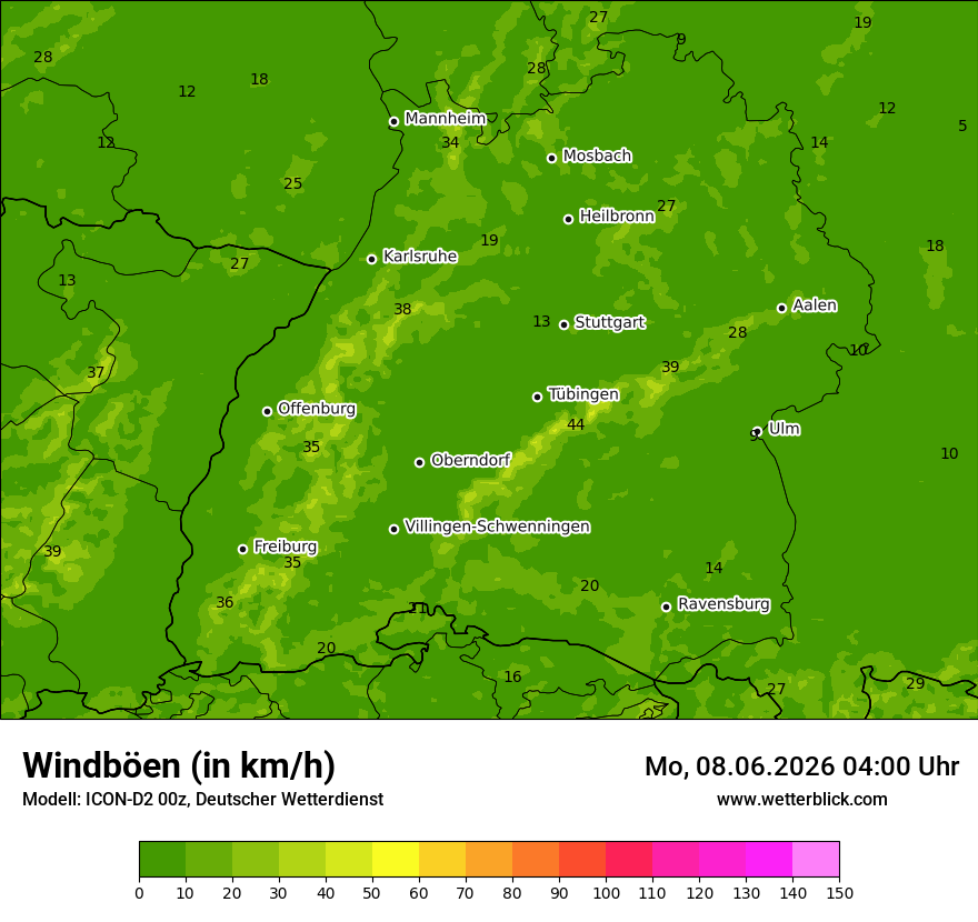 Maximale Windböen