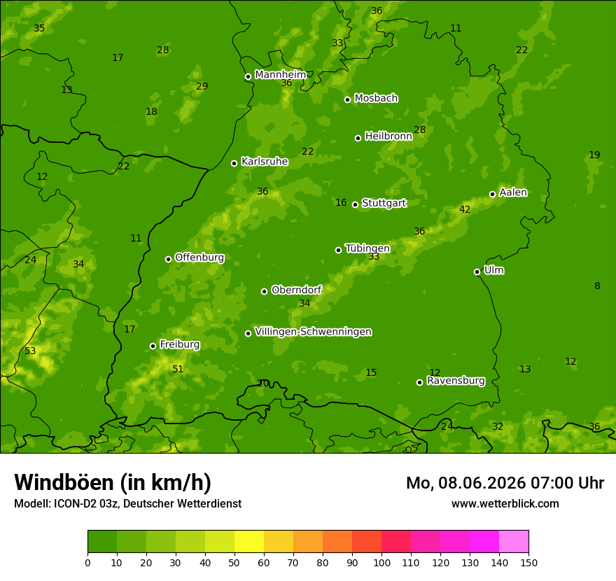 Maximale Windböen
