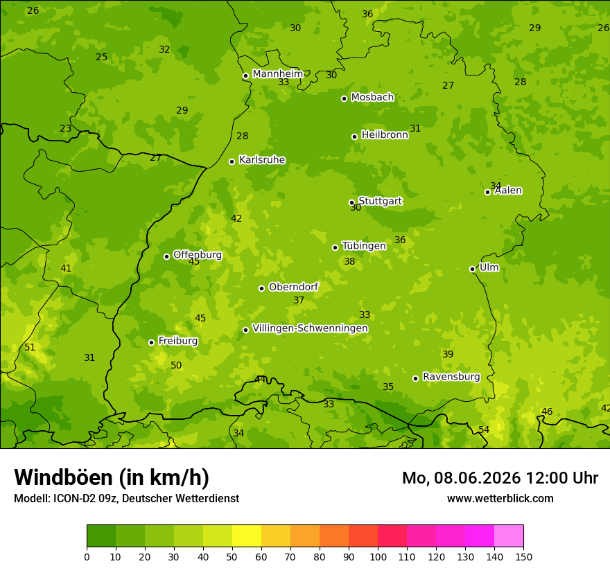 Maximale Windböen