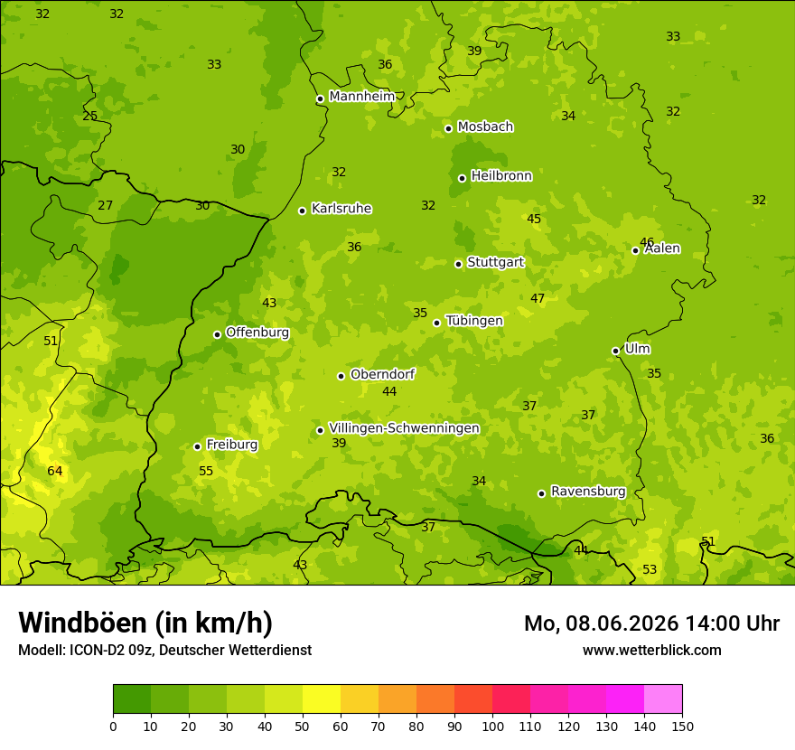 Maximale Windböen