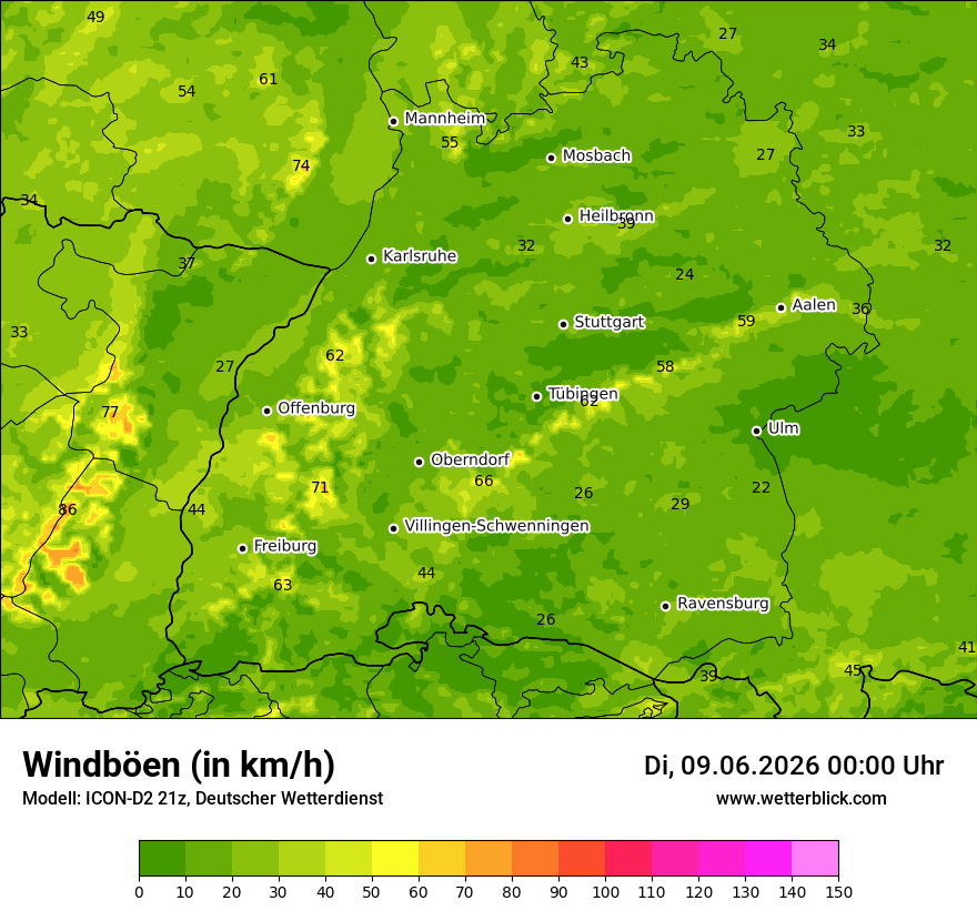 Maximale Windböen