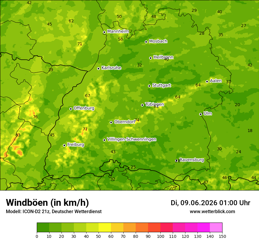 Maximale Windböen