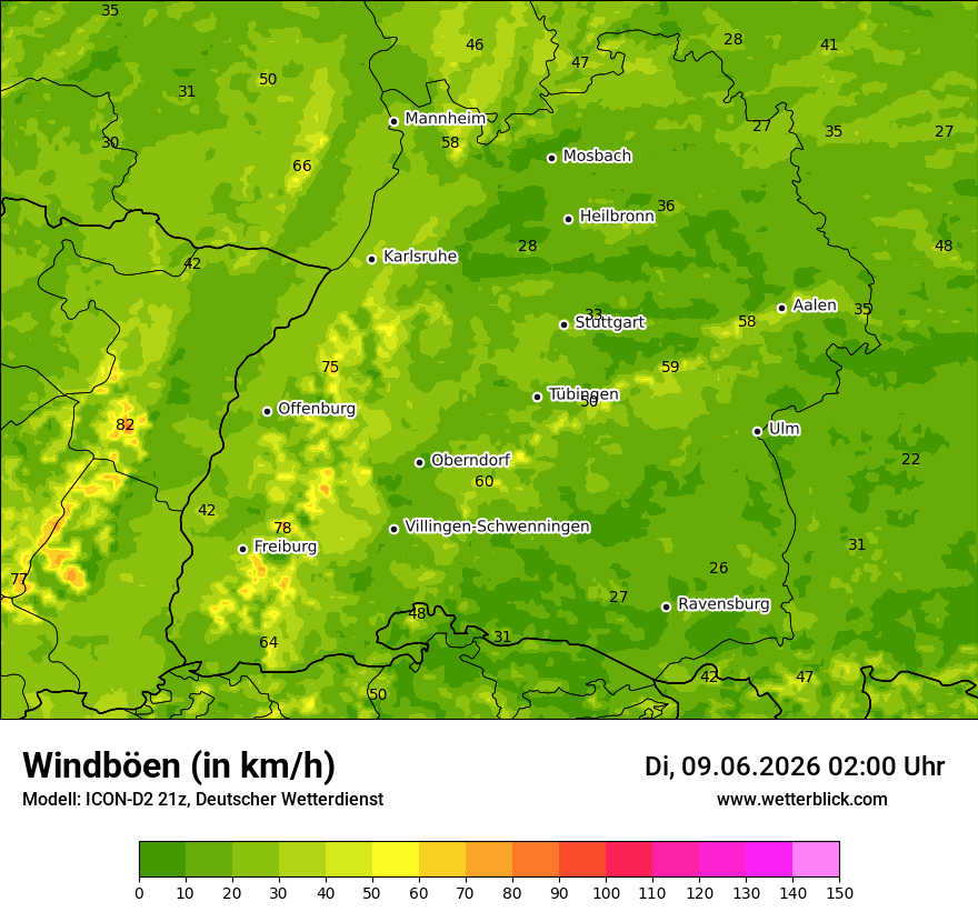 Maximale Windböen