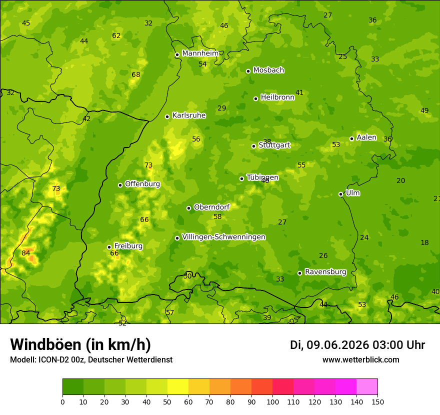 Maximale Windböen