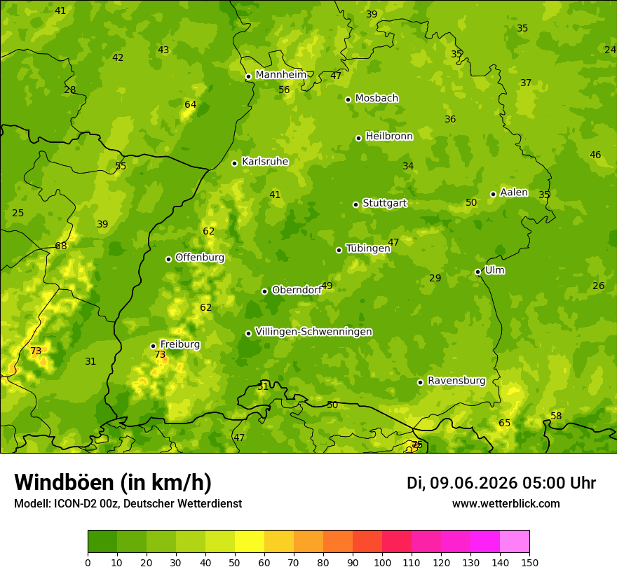 Maximale Windböen