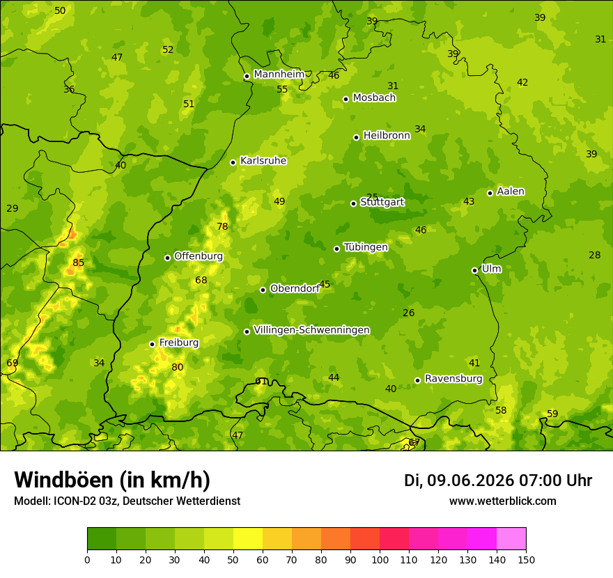 Maximale Windböen