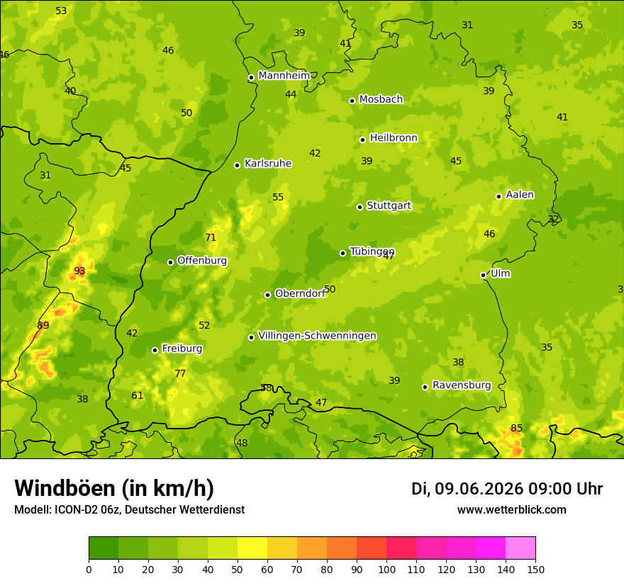 Maximale Windböen