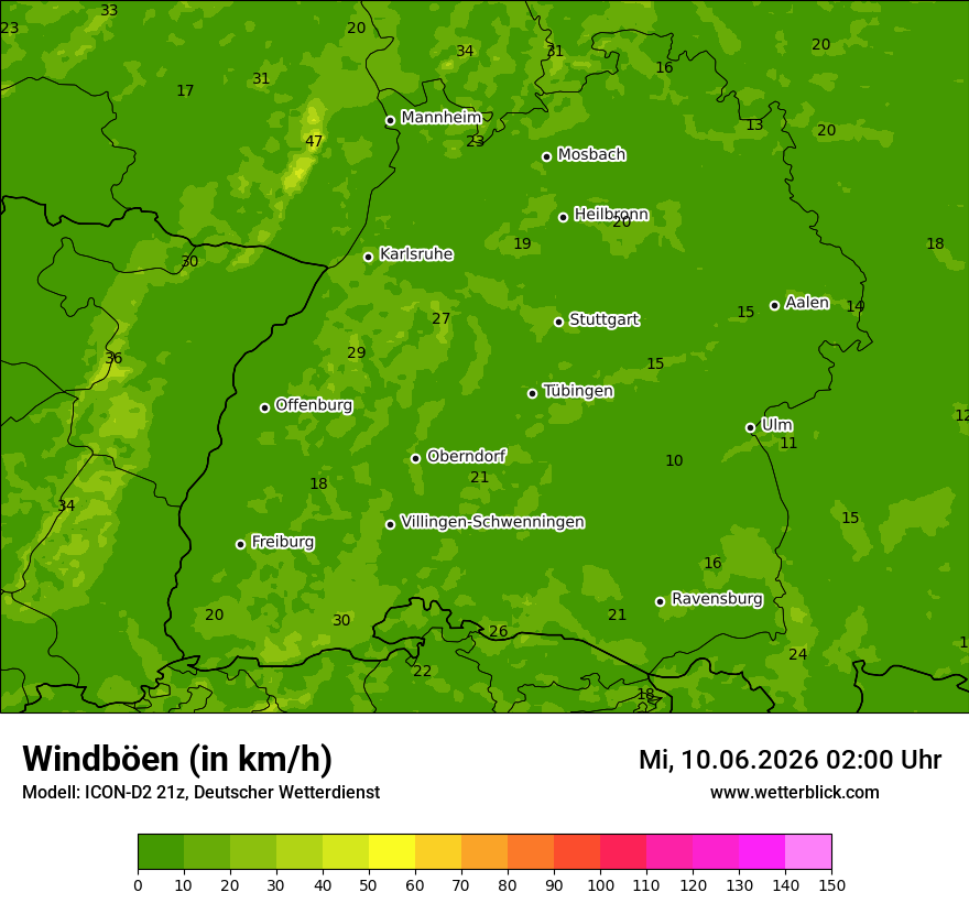 Maximale Windböen