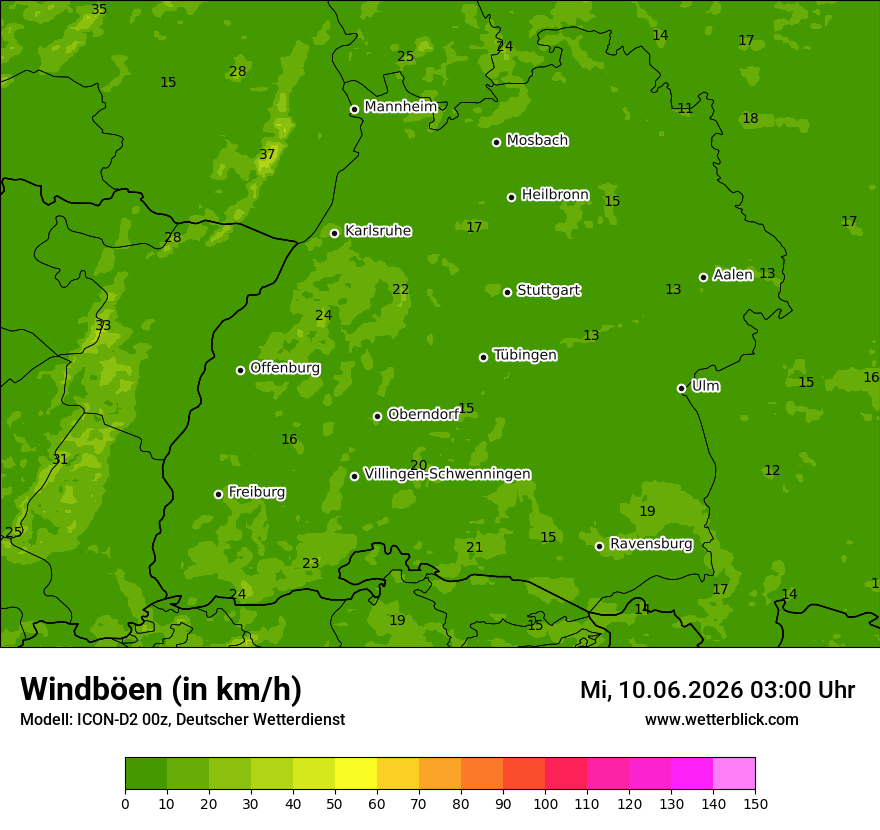 Maximale Windböen