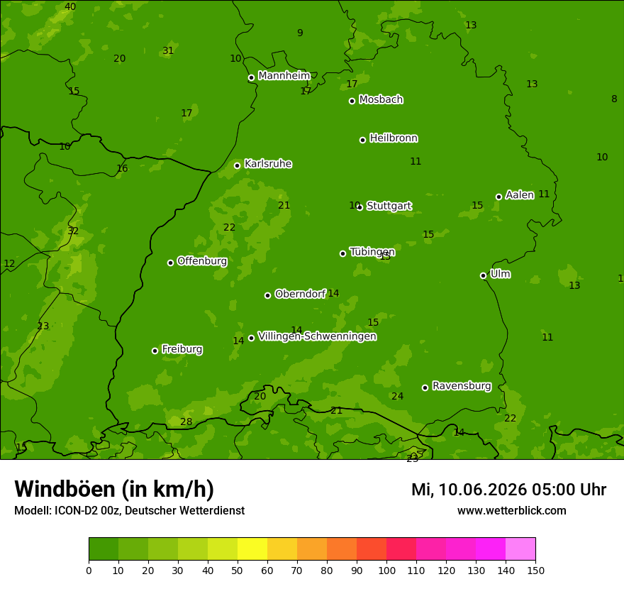 Maximale Windböen