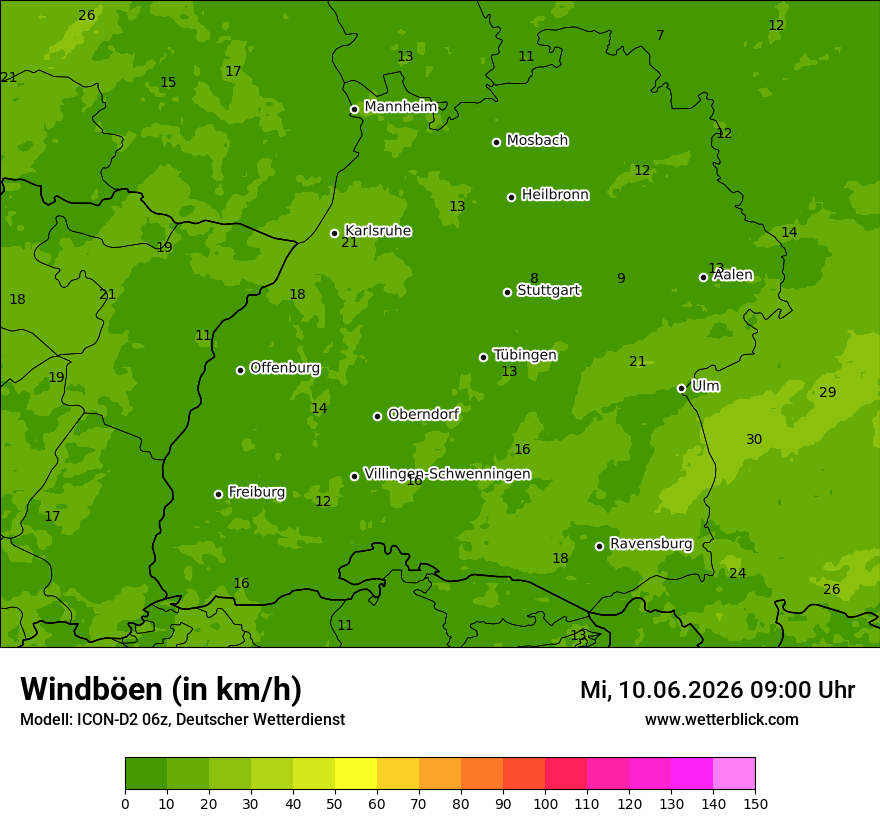 Maximale Windböen