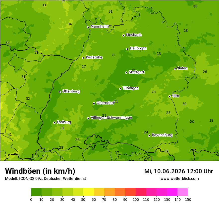Maximale Windböen