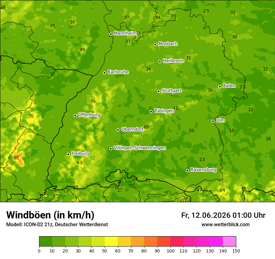 Maximale Windböen