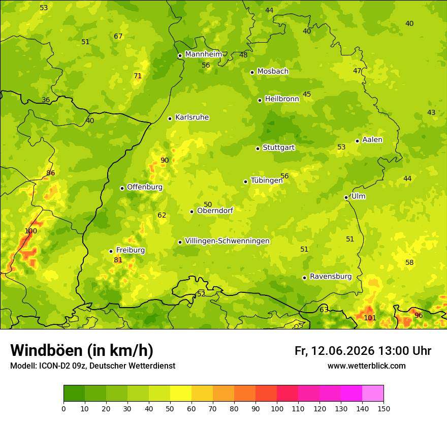 Maximale Windböen