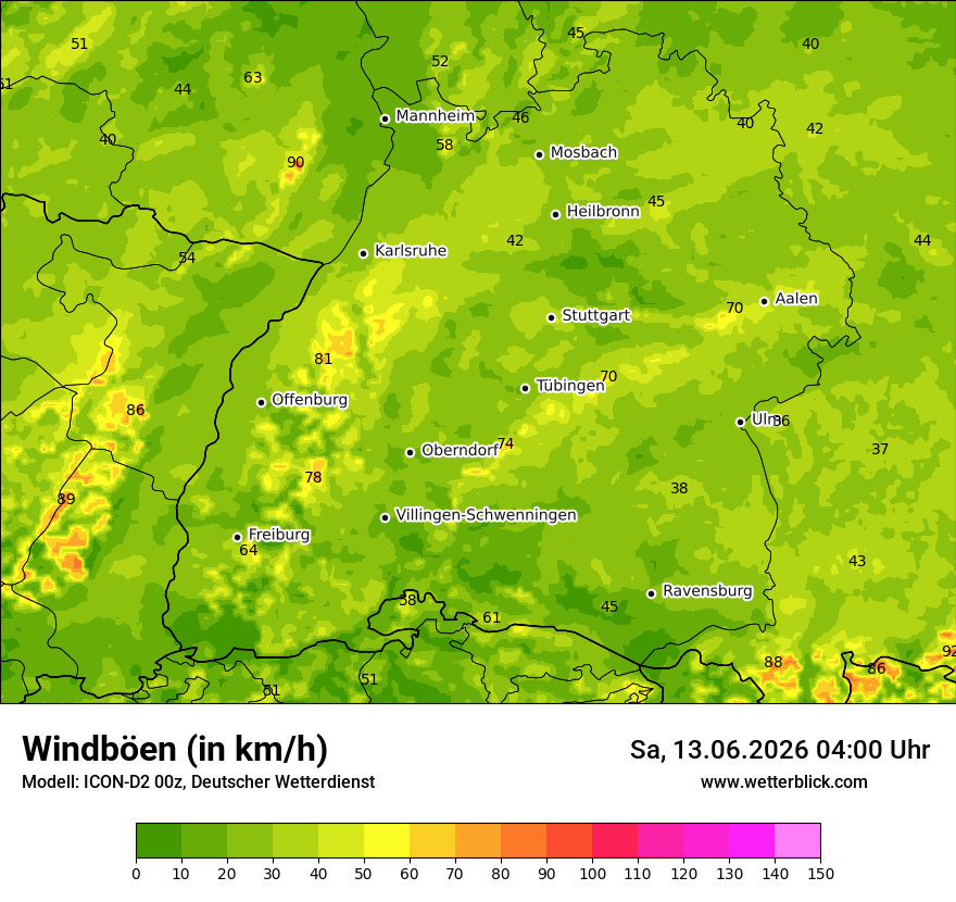 Maximale Windböen