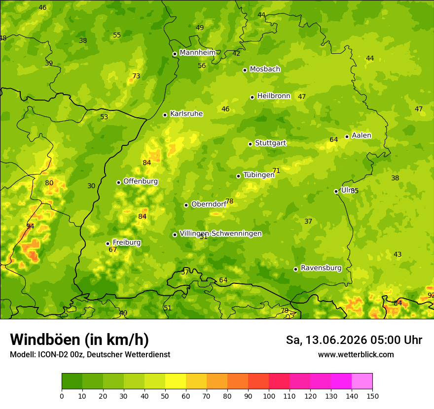 Maximale Windböen
