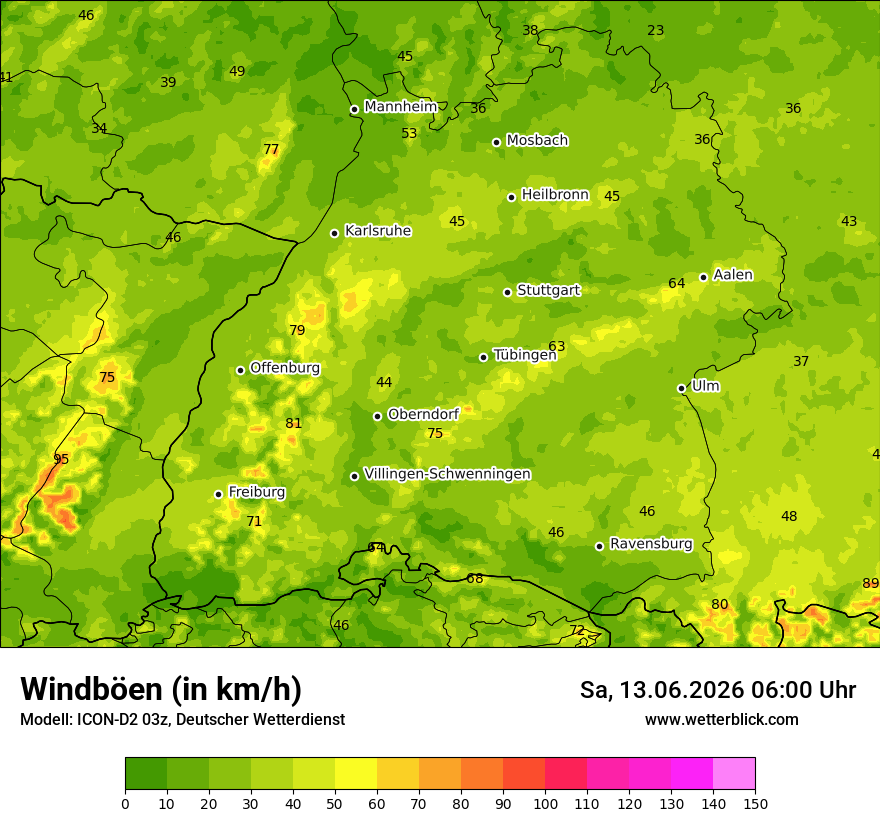 Maximale Windböen