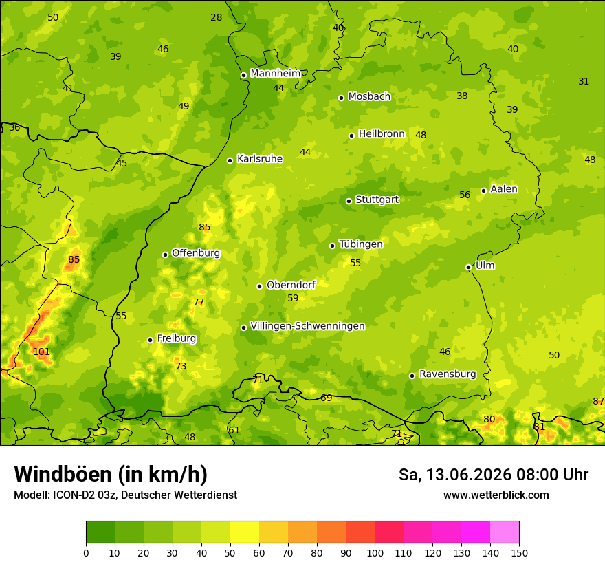 Maximale Windböen