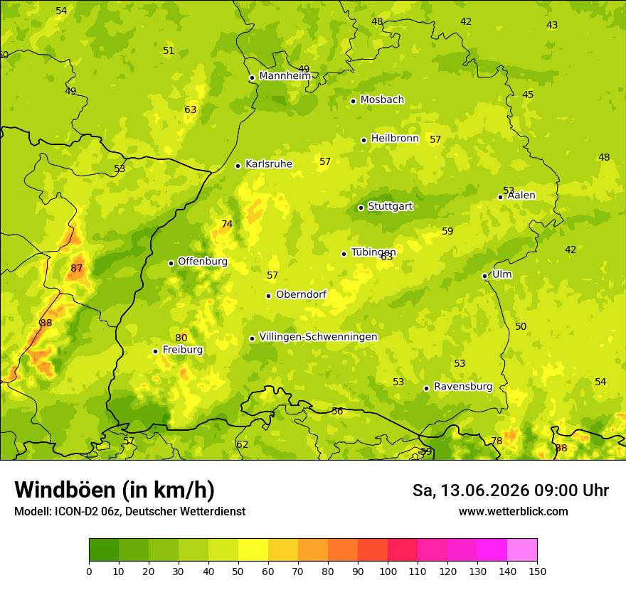 Maximale Windböen
