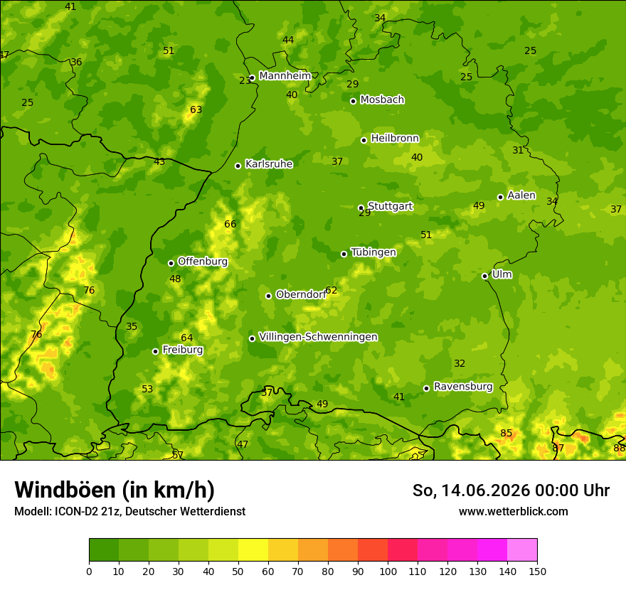 Maximale Windböen