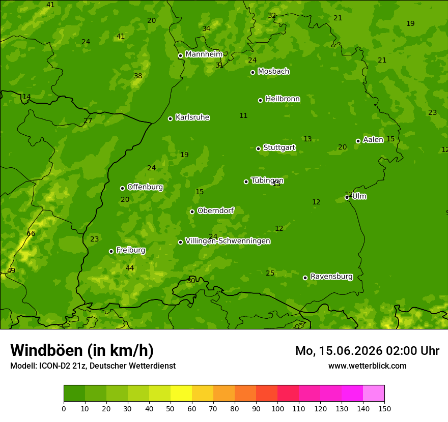 Maximale Windböen