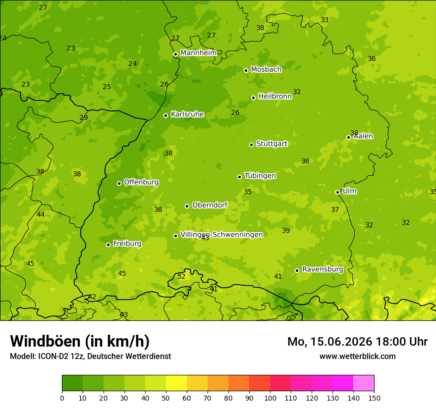 Maximale Windböen