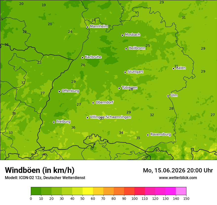 Maximale Windböen