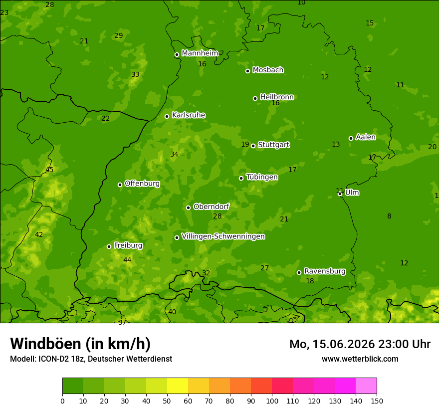 Maximale Windböen