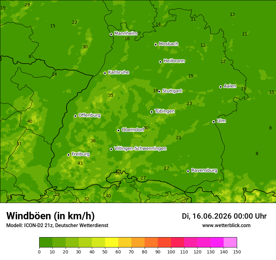 Maximale Windböen