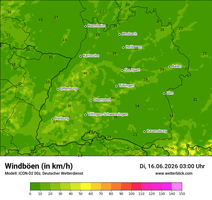 Maximale Windböen