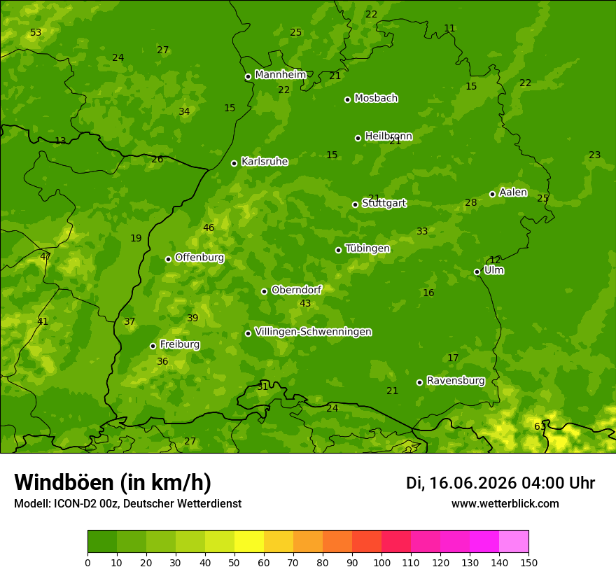 Maximale Windböen