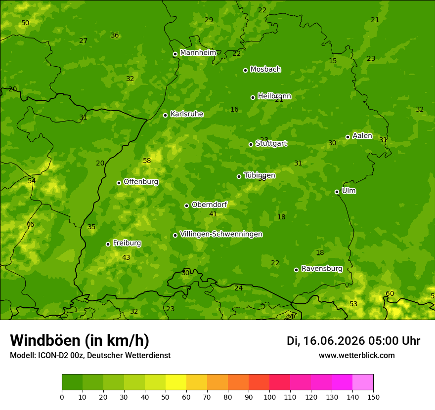 Maximale Windböen