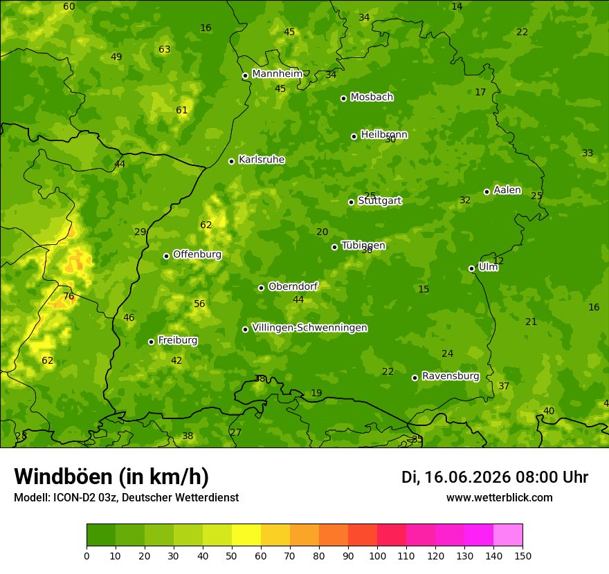 Maximale Windböen
