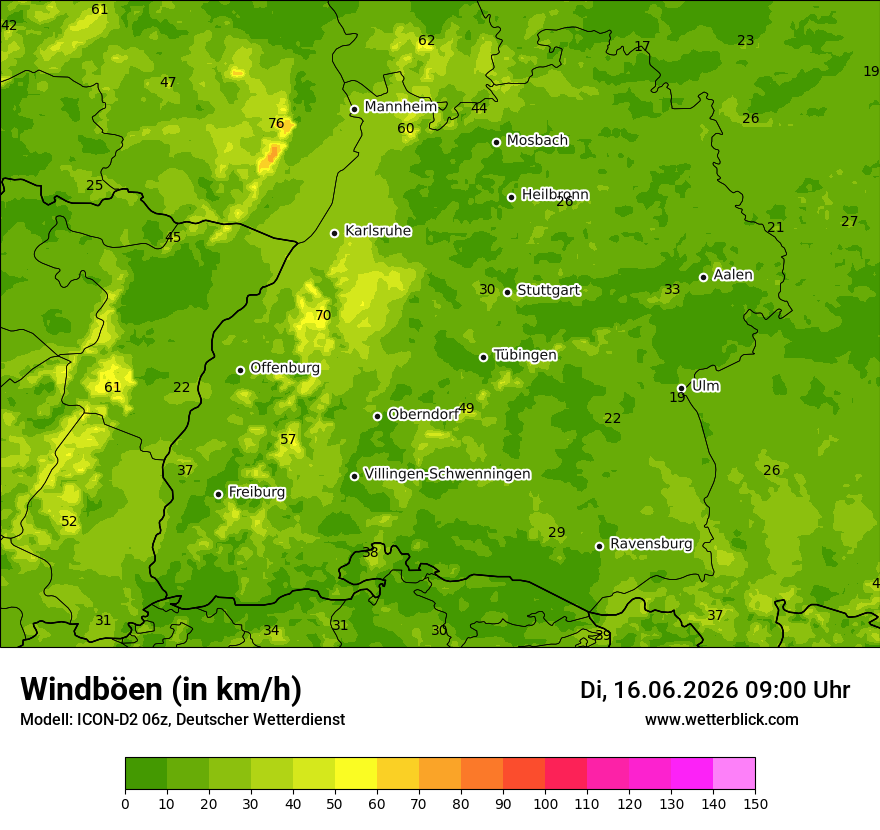 Maximale Windböen