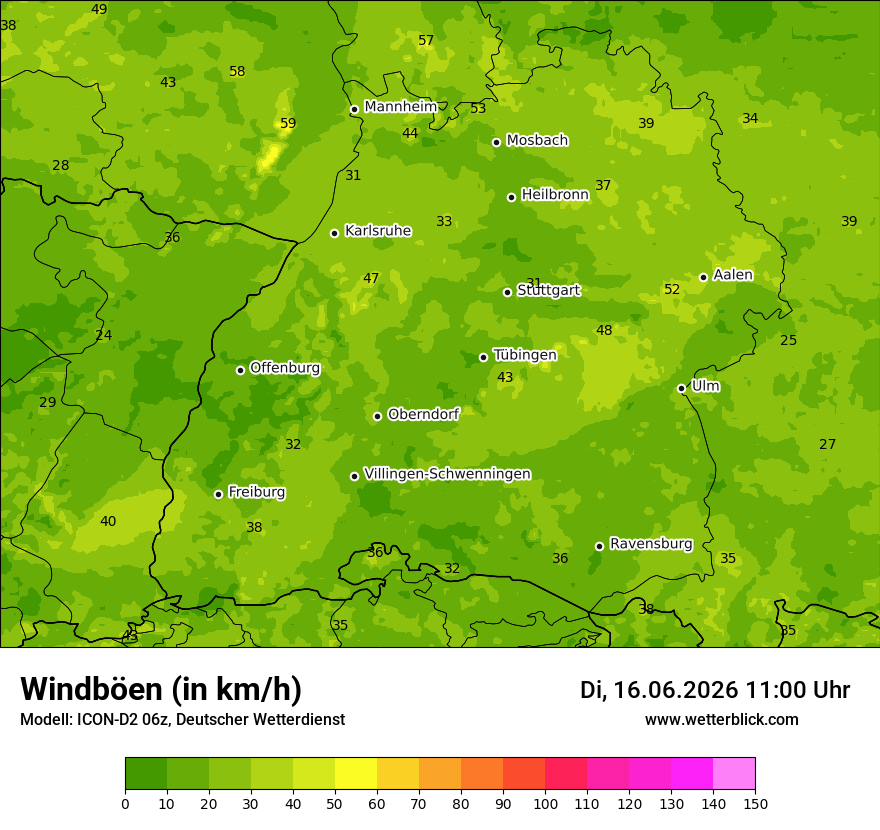 Maximale Windböen