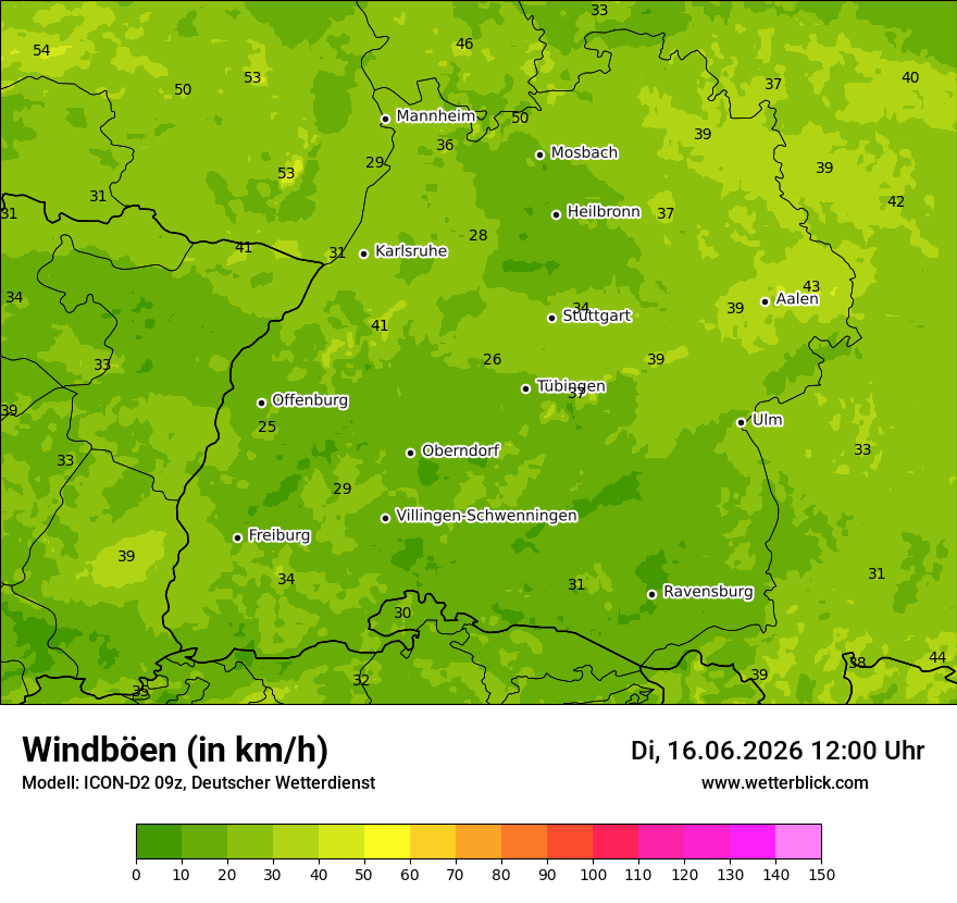 Maximale Windböen