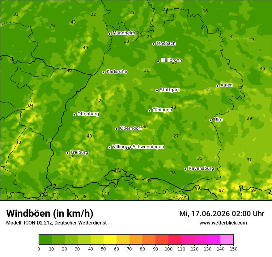 Maximale Windböen