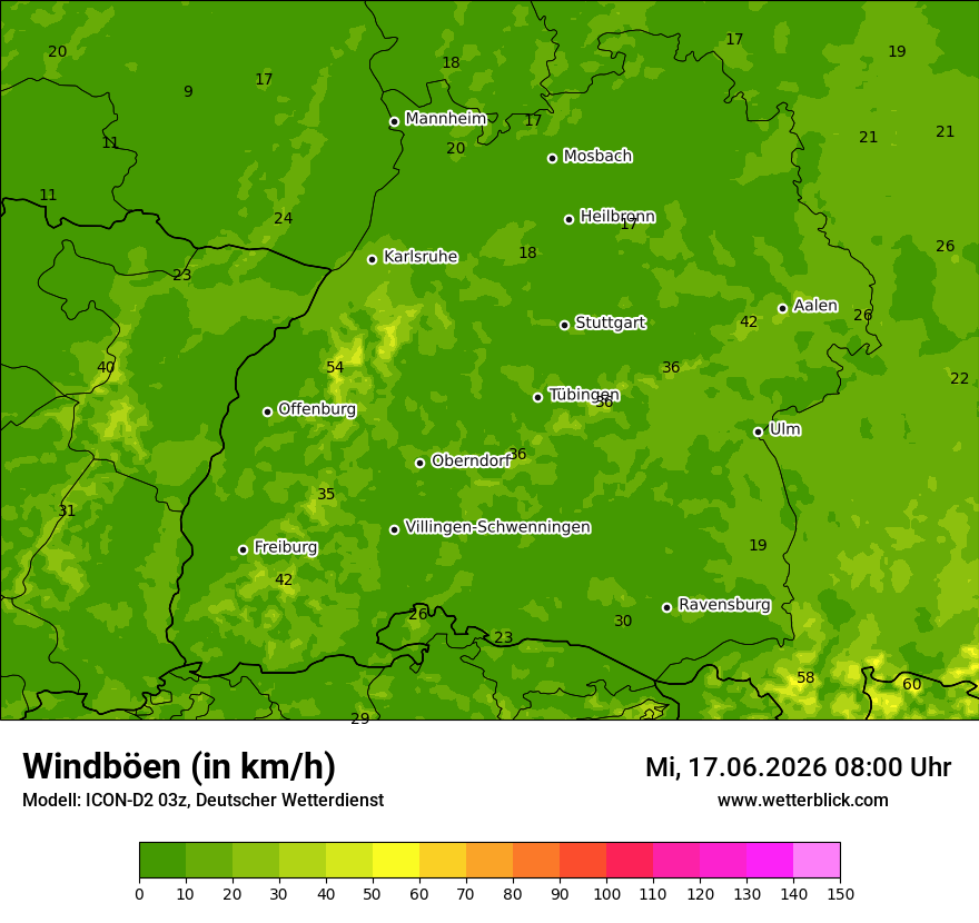Maximale Windböen