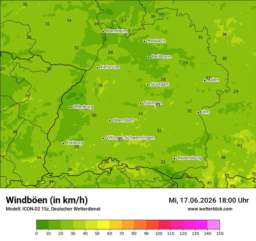 Maximale Windböen