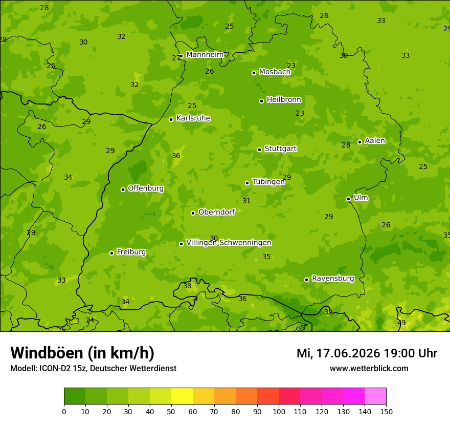 Maximale Windböen