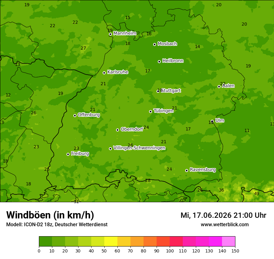 Maximale Windböen