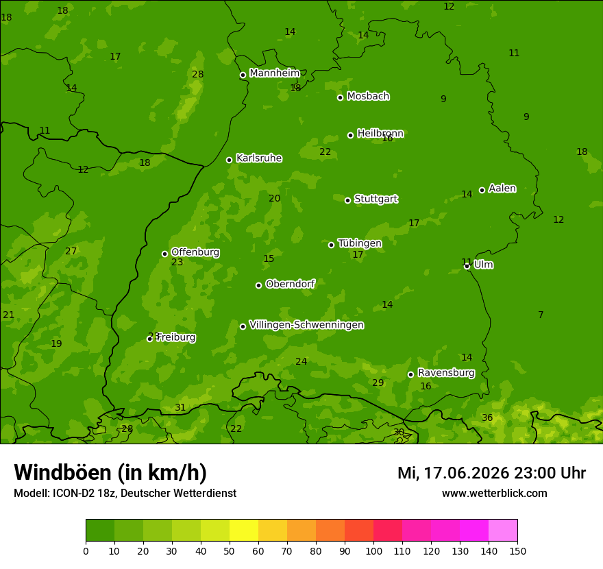 Maximale Windböen