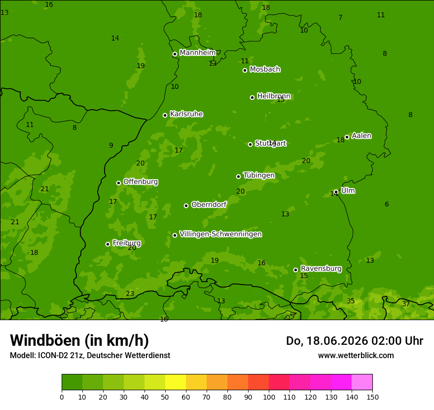 Maximale Windböen