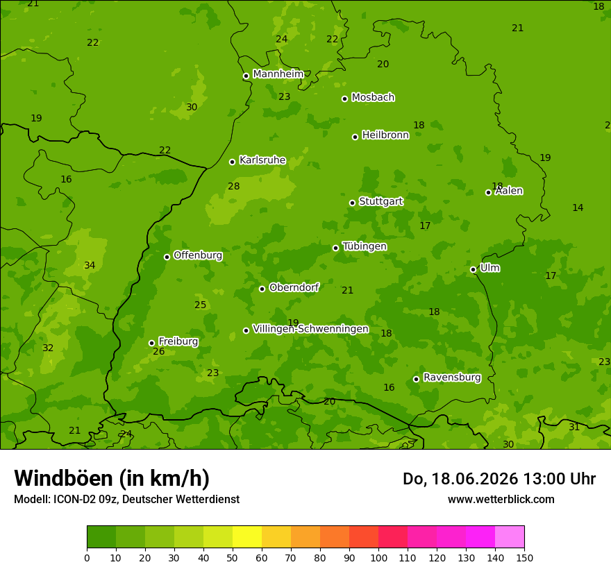 Maximale Windböen