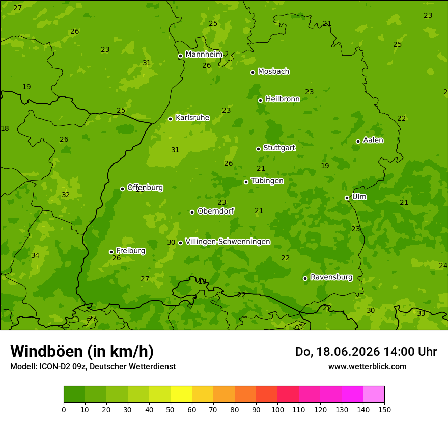 Maximale Windböen
