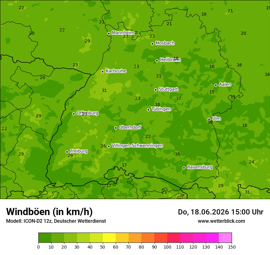Maximale Windböen
